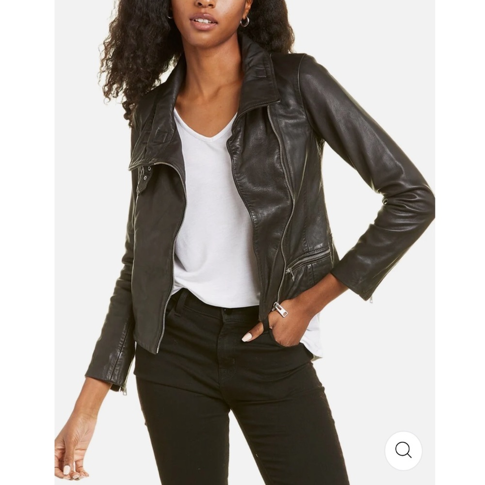 AllSaints Bales Biker Leather Jacket | US 2